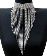 Rhinestone Long Necklace - Mojood